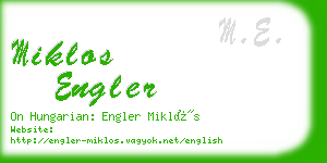 miklos engler business card